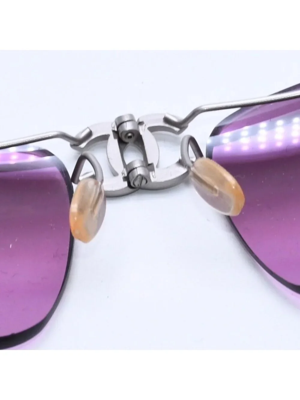 Chanel Folding Front CC Logo Sunglasses 62 17 Purple Lens Eyewear
